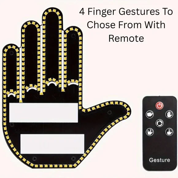 Car Truck 4 Hand & Finger Gestures Light Up Remote Control Windows NEW IN BOX - Picture 5 of 10